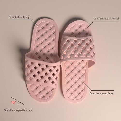 Shower Shoes for Adult Comfortable and Soft Slippers Quick Dry Non-Slip with Drain Holes for Bathroom4