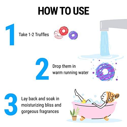 Fizz & Bubble Bath Truffles With Vitamin E, Avocado Oil, Epsom Salt, Witch Hazel & More - Bath Bomb Set - 9 Truffles - Donuts #TOP4