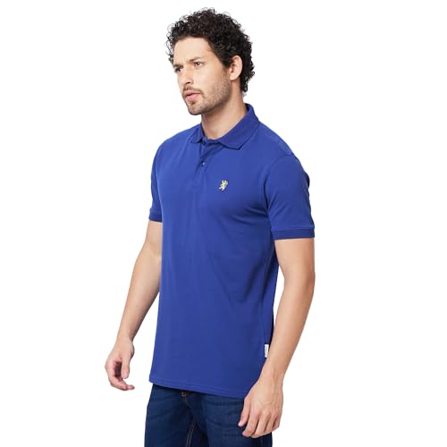 Image of Giordano Men's Slim Fit Solid Polo Collar Short Sleeves Regular Length Button Closure Cotton Polo T-Shirt