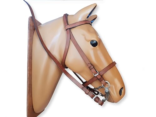 Bride et rênes pour cheval licol sangle à nouer cuir véritable tanné équitation