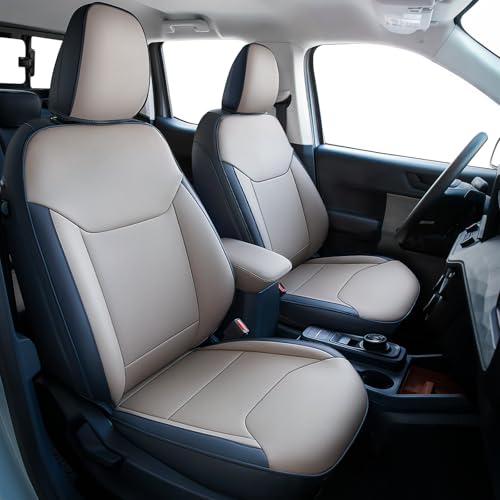 Carlimeki Leather Seat Covers Custom Fit for Maverick 2022-2026 Compatible with XL XLT Lobo Lariat Tremor Model - Armrest Covers Included - Faux Leather Fully Covered Fit Like a Glove