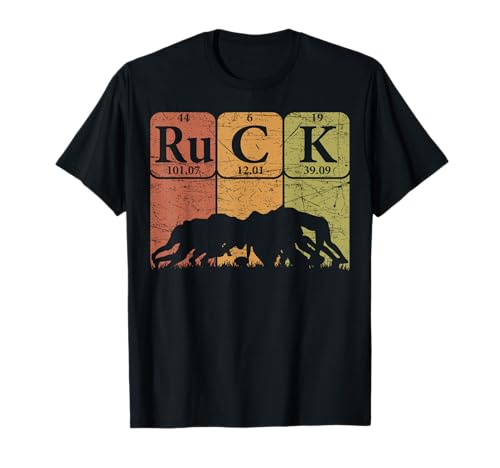 Ruck Rugby Periodic Table Elements Rugby Player Nerd Retro T-Shirt