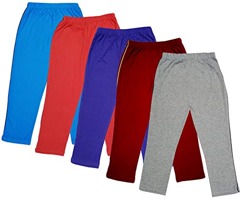 Image of IndiWeaves Girls Super Soft Cotton Solid 3 4th Leggings /Capris (Multicolor30, 4-5 Years) Pack of 5