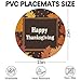 Round Table Mat Thanksgiving Fall Maple Leaf Wedge Placemats Set of 6 with Centerpiece Round Mat, Heat Resistant Non-Slip PVC Table Mat for Kitchen Dining Table Party Decoration,E-1659