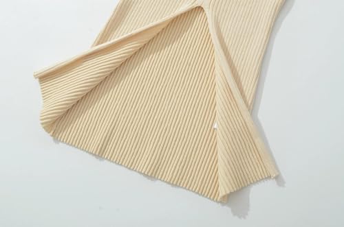 efvandoloe Summer Knitted Sweater Vest Cross Square Elastic Slim Split Pullovers4