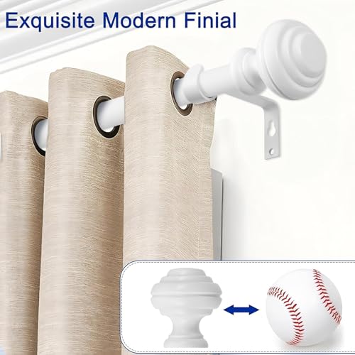 image for UNCONSIL White Curtain Rods for Windows 48-84 inch,3/4 inch Heavy Duty
