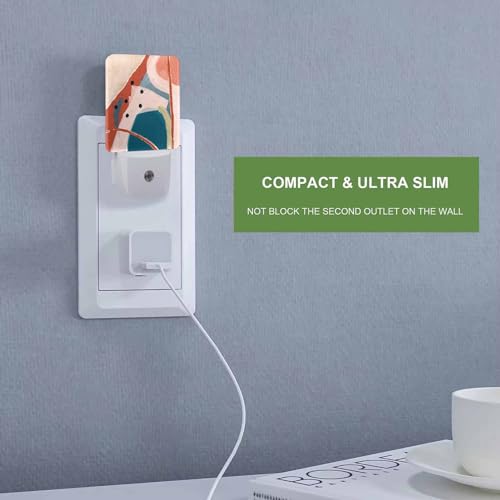 Image of LED Night Light,Abstract Creative Pattern LED Night Light Plug into Wall with Dusk to Dawn Light Sensor White Energy Efficient Nightlight for Bedroom Bathroom Hallway Living Room Kitchen