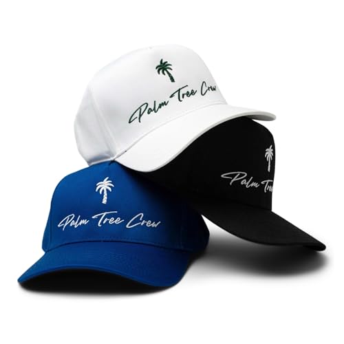 Image of Palm Tree Crew Men's Adjustable Snapback Embroidered Logo Crew Hat