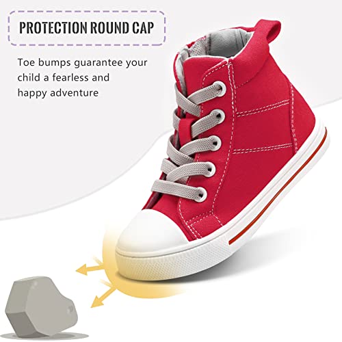 K KomForme Kids Sneakers for Boys and Girls Toddler Canvas High Top Walking Causal Shoes with Zipper4