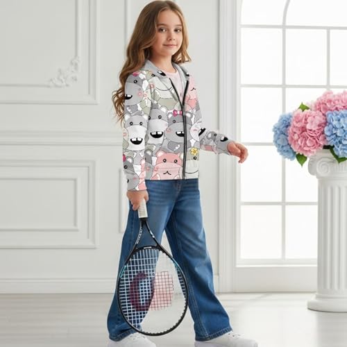 AFPANQZ Girl's Zipper Front Hoodie Long Sleeve Sweatshirt with Pockets Hooded Jackets Lightweight Fall Coat for Boy,S-XL3