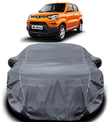 Image of PODWILS S Presso Waterproof Car Cover /Spresso Body Cover Waterproof /Spresso And Sun Protection With Triple Stitched Fully Elastic Ultra Surface (Grey Lookfor Presso)