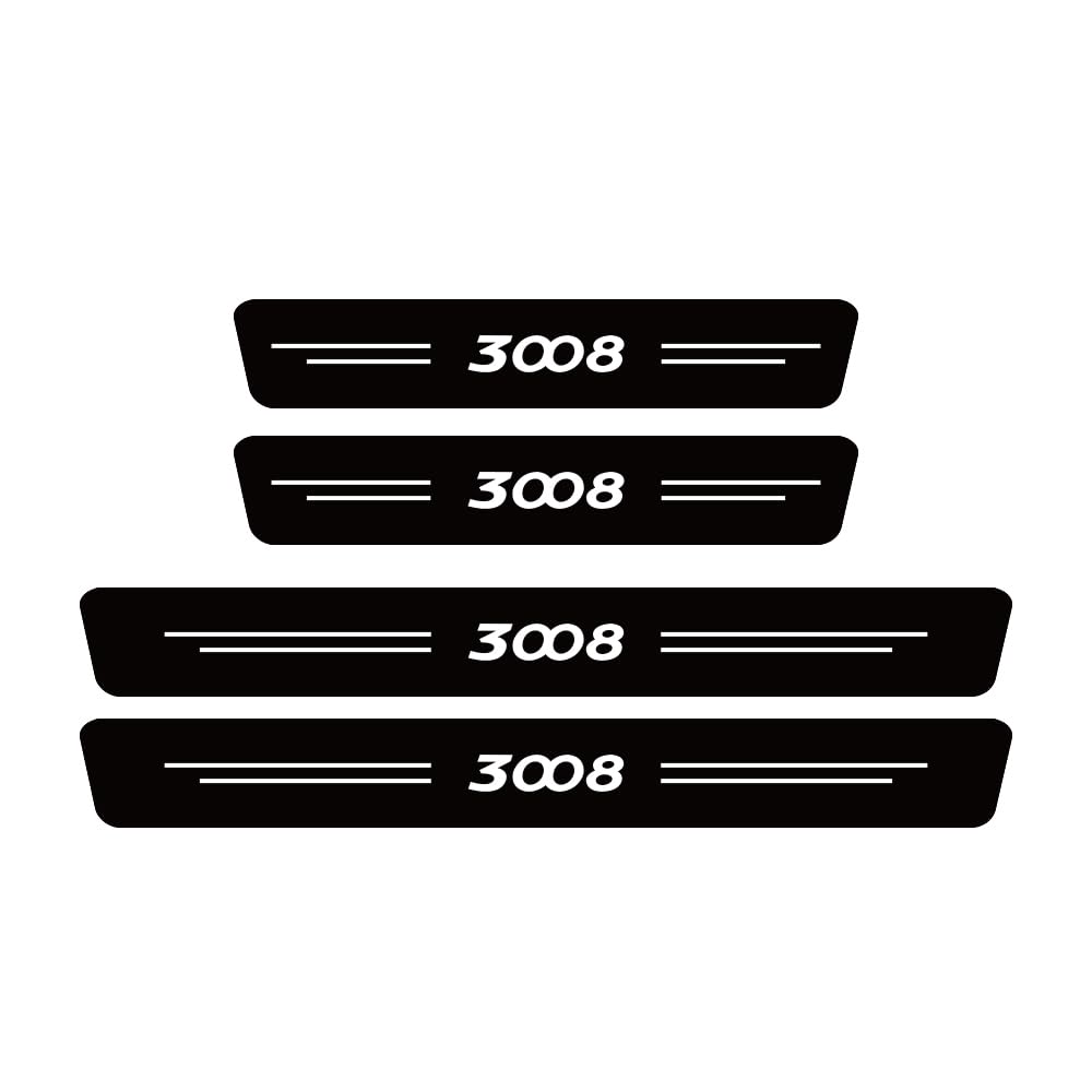 SDYAYFGE 4Pcs Kick Plates Car Door Sill Protector,for Peugeot 3008