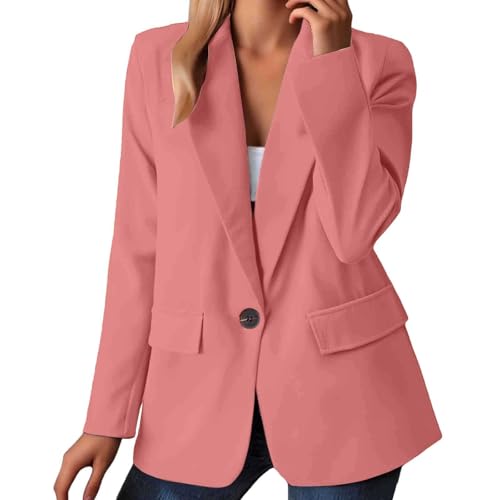Genérico Blazermujer Primavera Chaqueta Ligera Mujer Entretiempo Elegante Slim Fit Frente Abierto Para Trabajo Oficina Boda Invitada Chaqueta De Manga Larga Corte Delgado Trabajo (S)