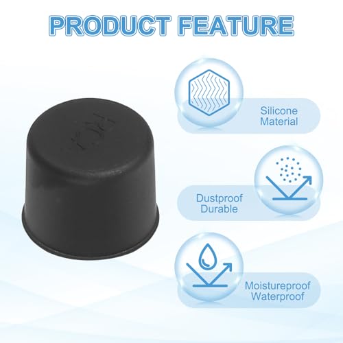 Tapones anti polvo RCA de silicona, 5 piezas, negro miniatura 4