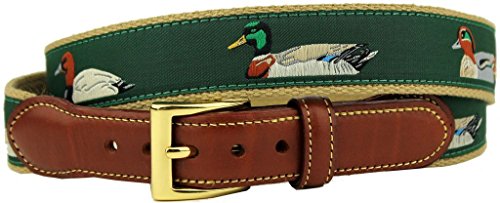 COUNTRY CLUB PREP Quack Attack Leather Tab Belt in Green2