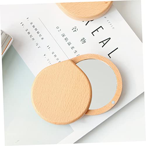 FOMIYES 3 espejos portátiles de maquillaje de madera miniatura 2