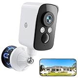 300° Pan Wireless Outdoor Security Camera, No Subscription Free 7-Day Cloud/SD, AI Detection, Magnetic Mount, Battery Powered, 2.4G WiFi, 2K, Night Vision, 360° View, 2-Way Talk, Home Security, IP65