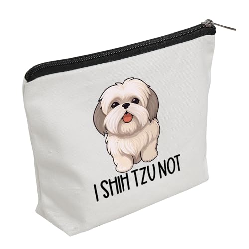 WZJHCL Mothers Day Gift For Shitzu Mom Makeup Pouch Bag Shih Tzu Lover Gift Shih Tzu Mama Cosmetic Kit Bag I Shih Tzu Not (Shih Tzu Not)