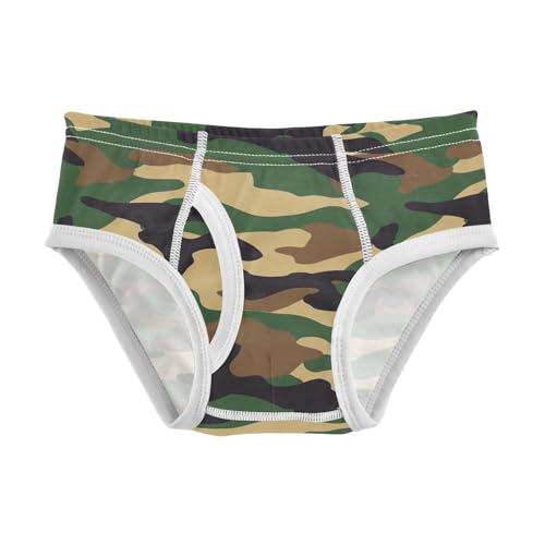 visesunny Boys Cotton Underwear Green Chunky Camouflage Printed Toddler Soft Training Briefs Size 2T-8Y for Kids