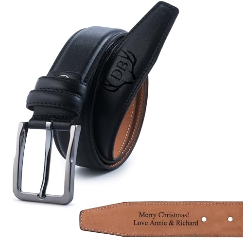 Personalized Genuine Leather Belt for Men – Custom Engraved Unique Customized Gift for Him, Birthdays, Anniversaries