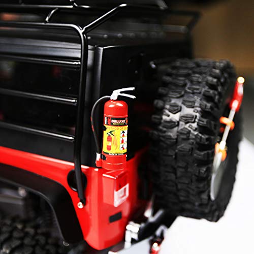 Maxmoral 1 Pack Decorative Simulation Fire Extinguishers with Stickers for 1/10 Scale RC Tracked Axial SCX10 RC Car Truck Parts