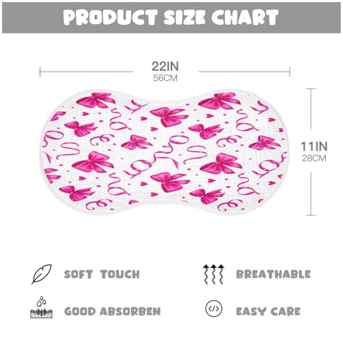 Kigai Pink Bows Baby Burp Cloths Extra Soft and Absorbent Burping Rags Cotton Burping Clothes Baby Washcloths for Newborn Boys Girls - 1 Pack4