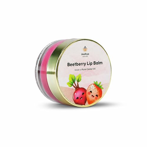 Image of Organic Lip Balm with Beetroot & Strawberry | Restores Natural Pink Lips, Reduces Pigmentation | Shea & Cocoa Butter for Deep Moisturization |For Dark, Dry & Chapped Lips| 5 gm