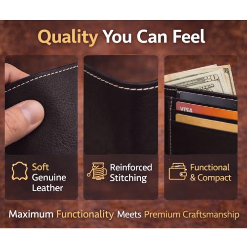 Image of Gift For Special Genuine Leather Men's Wallet - Gift for Him - Father Friend Purse Gift - Surprise Your Husband