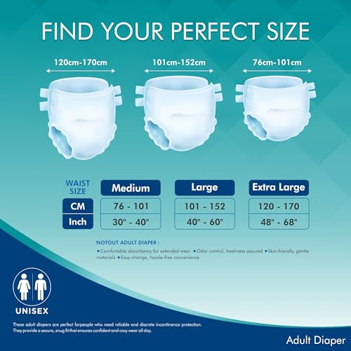 Image of Adult Tape Diapers - Overnight Protection with 3D Core, Odour Control & Up to 12-Hour Absorption | Extra Large (48-68 Inches) | 50 Diapers | Pack of 5