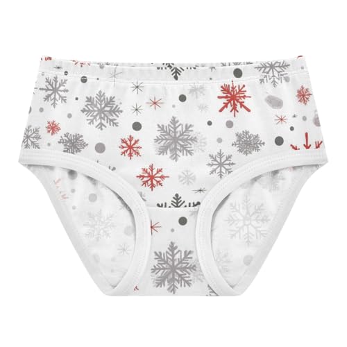 Girls' Organic Cotton Panties Comfort Underwear for Toddler Christmas Snowflake