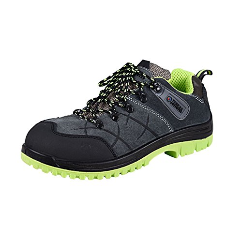 Terrax - Calzado de protección de Piel para Hombre Gris/Verde, Color, Talla 44
