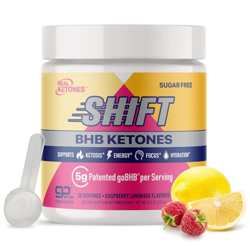 Real Ketones BHB Exogenous Ketones Energy Powder Sugar Free Electrolyte Powder with 4 Main Fasting Electrolytes & Hydrating Patented BHB Ketones for Energy & Focus (Raspberry Lemonade 30 Servings)