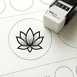 Dekolando Bonusstempel Lotus Blume 10x10 mm – Bonuskartenstempel für Spa Massagepraxis Wellnessstudio Entspannungszentrum - Stempel Bonuskarte Kundenkarte Stempelkarte