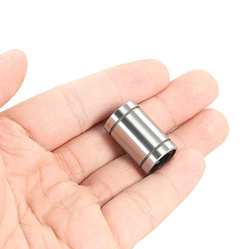 12 Pcs LM8UU Linear Ball Bearings, 8mm Bore Dia, 15mm OD, 24mm Length with Double Side Rubber Seal Great for CNC, 3D Printer