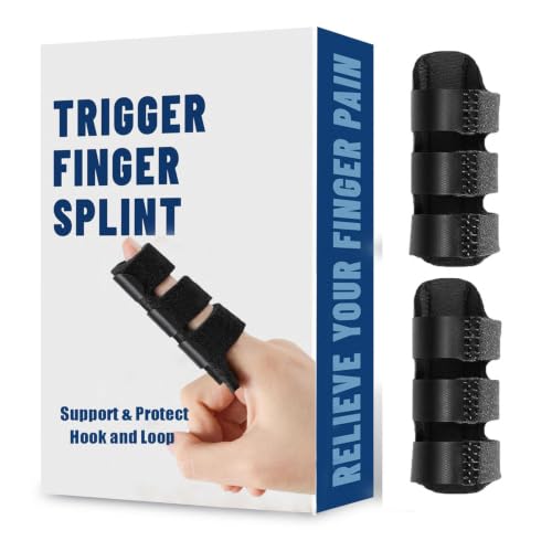 Image of NSKONGDODO Trigger Finger Splints /Brace for Knuckle Immobilization,Broken Protector and Straightening Arthritis Relief,Pain Relief,Fits Index,Middle, Ring Fingers (2, 3 Straps)