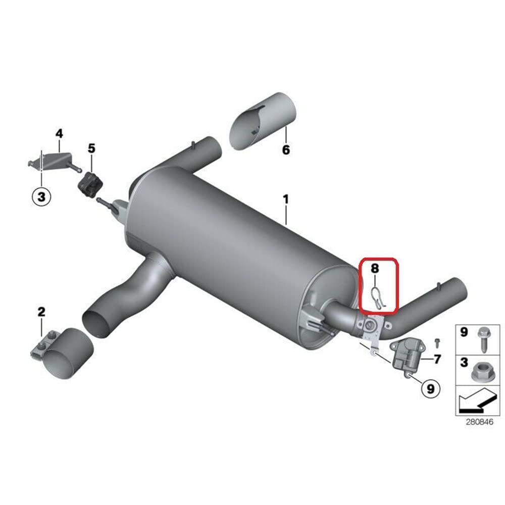 Compatible con BMW 1 2 3 4 5 6 7 Series X1 X2 X5 X6 Clip del actuador de la válvula de control de la aleta del sistema de escape para la fijación 18307620323