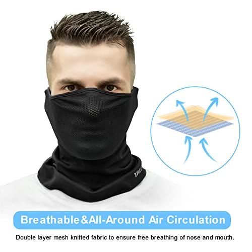 Meia máscara facial balaclava para esportes ao ar livre, Preto, P-M