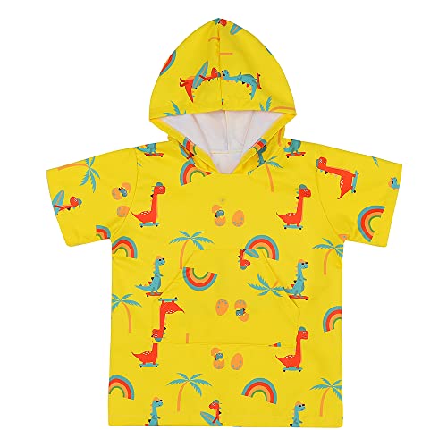 KAKU NANU poncho de bain enfant, serviette de bain enfant fille garcon confortable sortie cape de bain peignoir enfant、Jaune、Taille L Cover