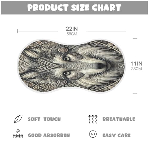 Vintage Wolf Head Beige Baby Burp Cloths Soft Burp Cloth Burp Rags Cotton Burp Clothes Absorbent Muslin Burp Cloths for Newborn Girl Unisex Boy 1 Pack 22x11 Inches2