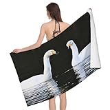 Leichong Toalla de Playa Cisne y Lago Grande de Microfibra Hombre Mujer, Toallas Playa Amor Romántico Secado Rápido, Absorbente Toalla Baño 100 x 200 cm