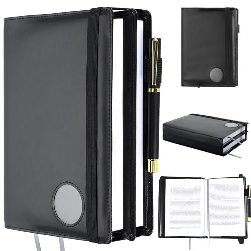Image of Motipuns Double AA Big Book Cover & 12 Steps & 12 Traditions Book Cover Double AA Alcoholics Anonymous Big Book Cover Medallion Holder Alcoholics Anonymous Leather Gift Serenity Prayer, Black