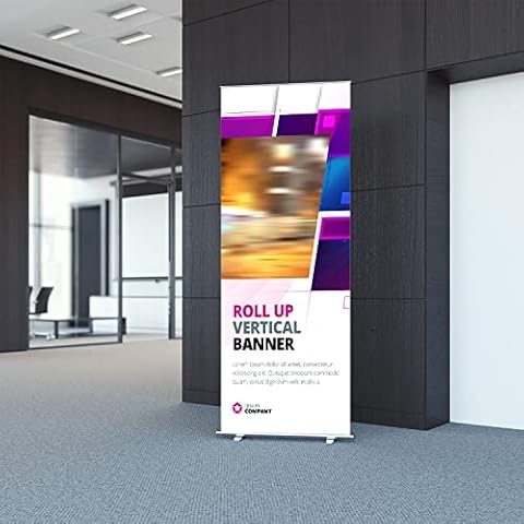 Custom Retractable Banner - Colorful Personalized Customizable Sign for Business, Corporate Events, Advertising - Customized Prints with Travel Case & Stand - Made in the USA - 33.5"x80 Cover