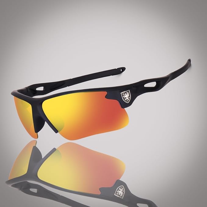 Image of Roshfort Sports Non Polorized Sunglasses UV Protection Sunglass for Men & Women Cycling Running Driving Fishing Multi Shade Glasses ITALIC (Size -Medium)