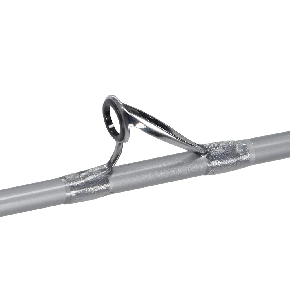 Slow Pitch Jigging Canne à pêche -Boat Rod Jig Rod, 2 Sections,25-55 kg,Traîne Jig Canne à pêche(Rouge/Jaune/Argent/Brun)