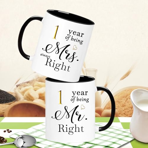 Set de 2 mugs de aniversario de 1 año 11oz miniatura 3