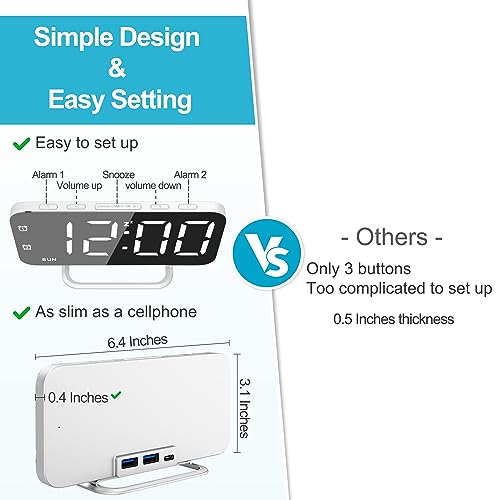 Jall Super Slim Led Digital Alarm Clock thumb #5