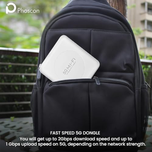 Image of 5G Portable WiFi Hotspot Router, 2Gbps High-Speed Wireless Dongle with 10000mAh Battery, Dual Band 2.4GHz /5.8GHz, Supports 10 Devices, Unlocked for 5G /4G LTE /3G All SIM Cards, Travel Mobile WiFi