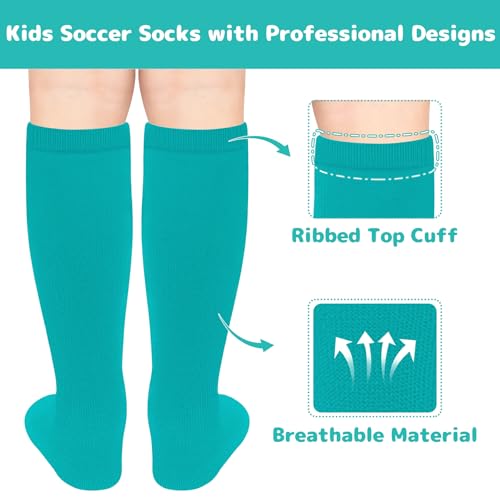 Image of Olreco 1 Pack Toddler Kids Youth Soccer Socks Girls Boys Baseball Socks Youth Knee High Softball Football Accessories Cotton