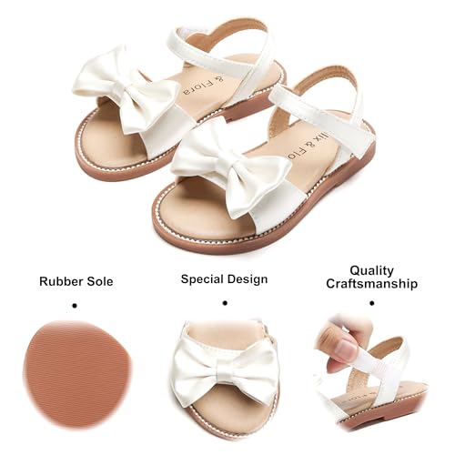 Image of Felix & Flora Toddler Girl Sandals - Little Girl Easter Dress Shoes Lightweight Open Toe Beach Holiday Flats