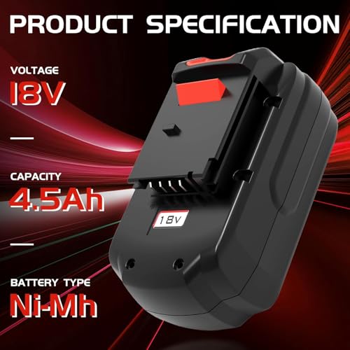 Dosctt 2-Pack High-Capacity 4500mAh Replacement for Porter Cable 18V Battery PC18B Compatible with PC18B-2 PCC489N PC18BL for Cordless Power Tools